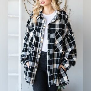 EUC🖤Oli & Hali Oversized Flannel Shacket SZ S/M